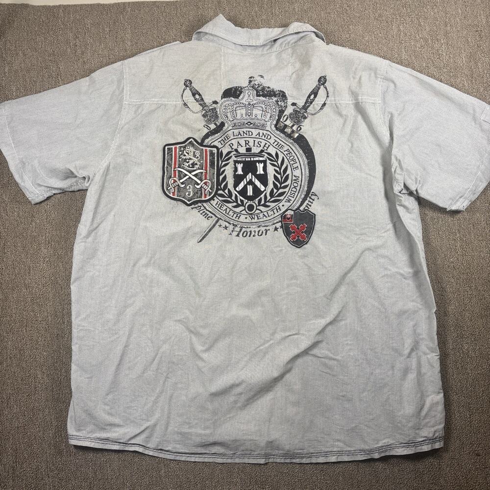 Vintage Parish Nation Men’s Button Up Shirt Sleeve Y2K Shirt 3XL